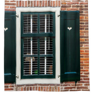 Beautiful dutch traditional houses. Brick wall wit Shower Curtain