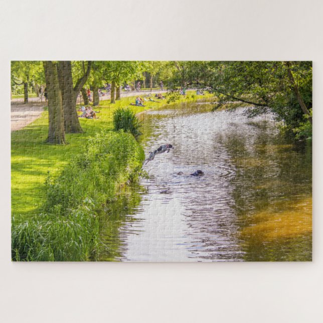 Beautiful dynamic scene from park, Amsterdam Jigsaw Puzzle (Horizontal)