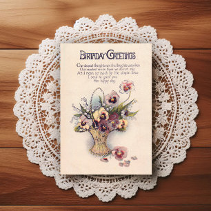 Beautiful Early 1900's Vintage Birthday Greeting Postcard