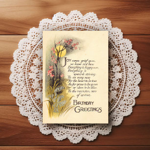 Beautiful Early 1900's Vintage Birthday Greeting Postcard