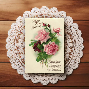 Beautiful Early 1900's Vintage Birthday Greeting Postcard