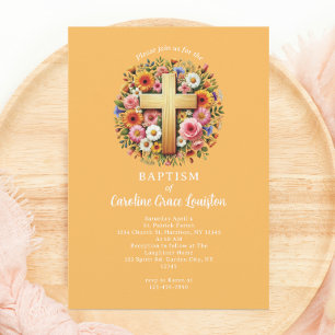 Beautiful Easter Baptism Invitation