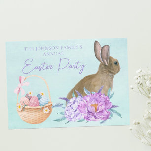 Beautiful Easter Bunny Custom Pastel Party Invitation