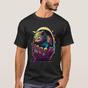 Beautiful Easter Cat Illustration for Men Women wh T-Shirt