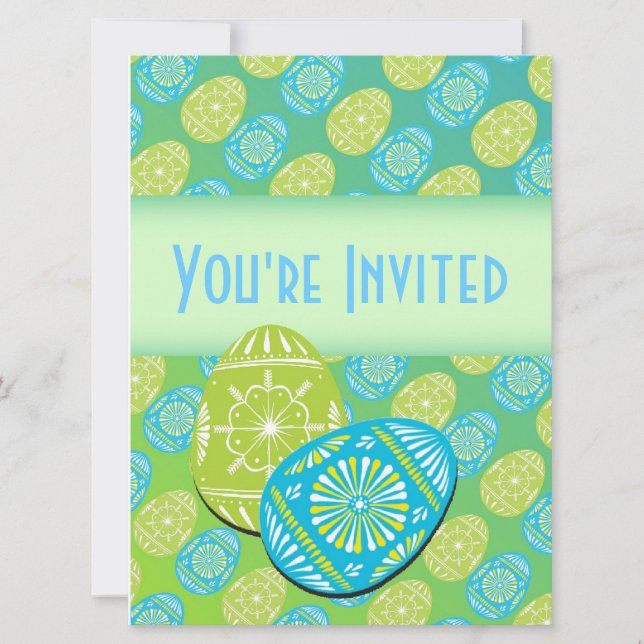 Beautiful Easter Egg Party Invitation-Customisable Invitation (Front)