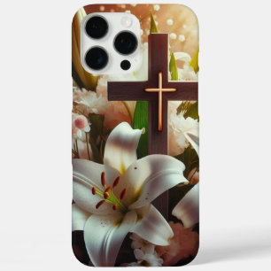Beautiful Easter lily cross iPhone 16 Pro Max Case