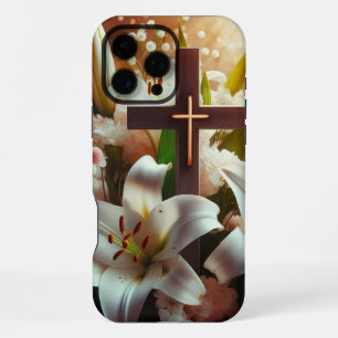 Beautiful Easter lily cross iPhone 16 Pro Max Case