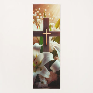 Beautiful Easter lily cross Yoga Mat