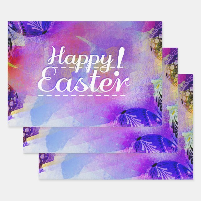 Beautiful Easter paper colourful eggs (Set)