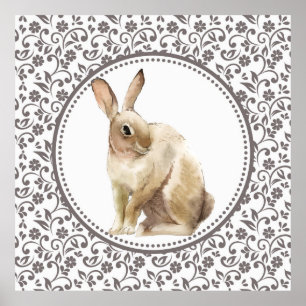Beautiful Easter Rabbit ornamental Poster