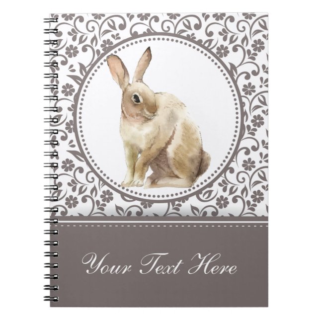 Beautiful Easter Rabbit Personalised Notebook (Front)