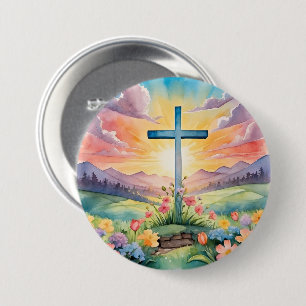 Beautiful Easter Watercolor Art 7.5 Cm Round Badge