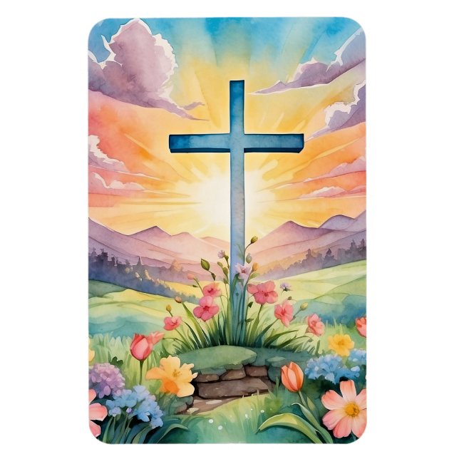 Beautiful Easter Watercolor Art Magnet (Vertical)