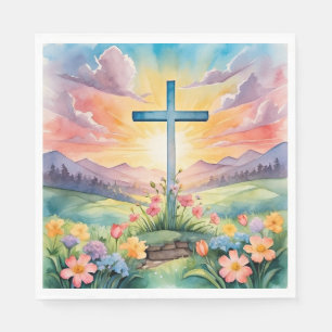 Beautiful Easter Watercolor Art Napkin