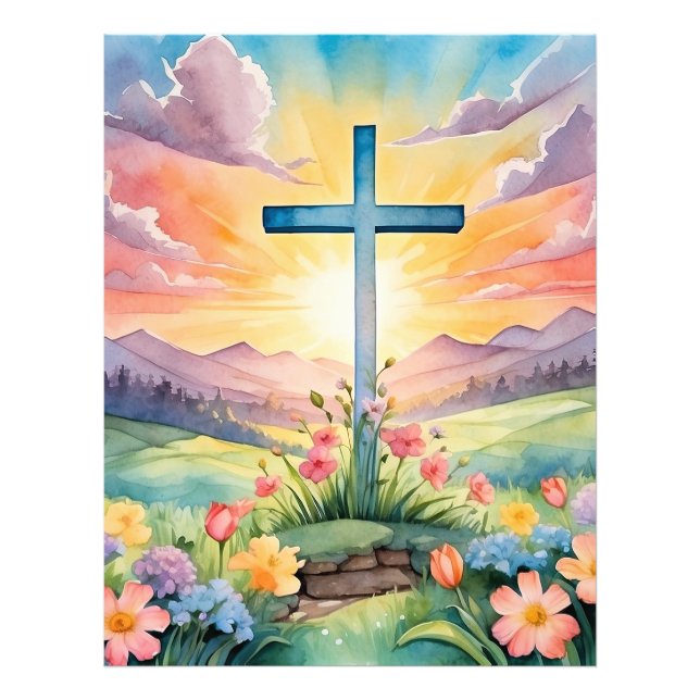 Beautiful Easter Watercolor Art Photo Print (Front)