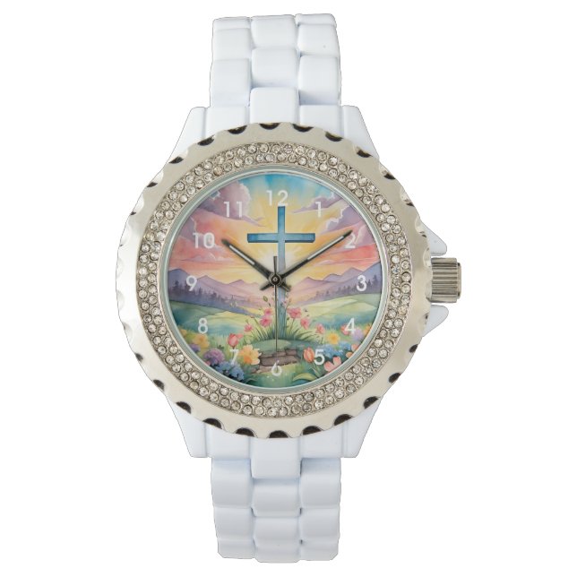 Beautiful Easter Watercolor Art Watch (Front)