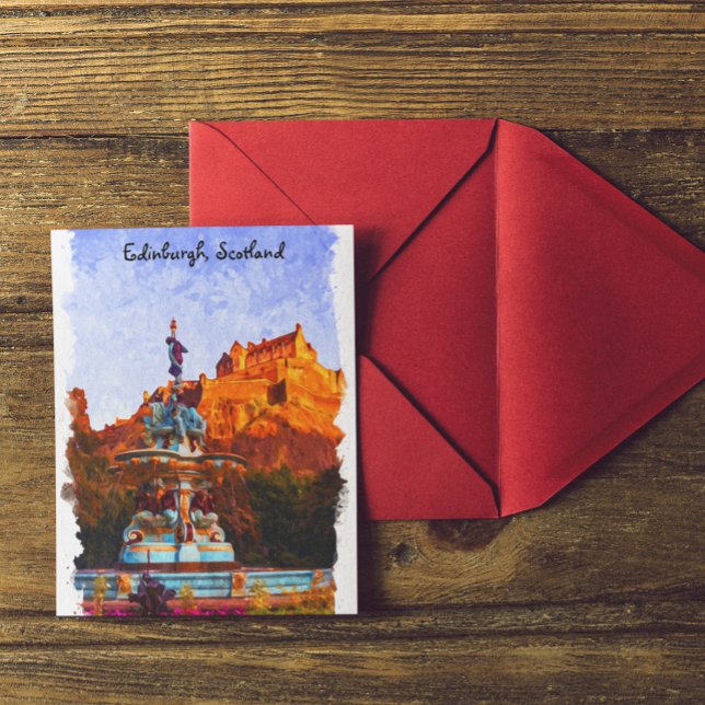 Beautiful Edinburgh Scotland Castle Watercolor Postcard (Beautiful Edinburgh Scotland Castle Watercolor Postcard)