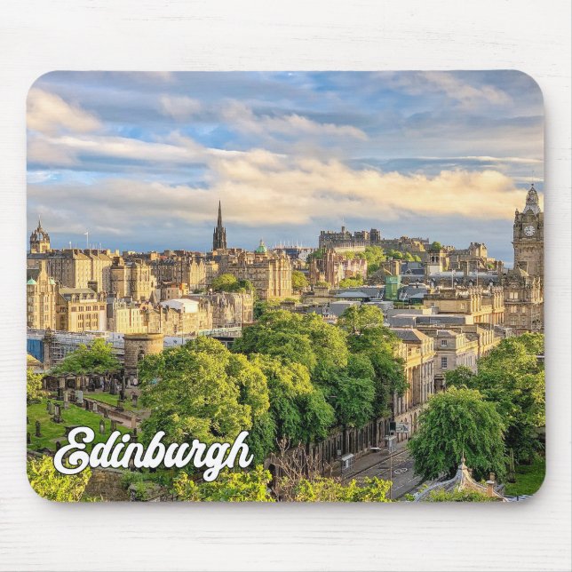 Beautiful Edinburgh Skyline, Scotland Mouse Pad (Front)