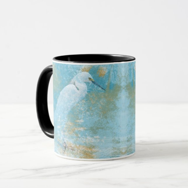 Beautiful Egret Shore Bird Mug (Front Left)