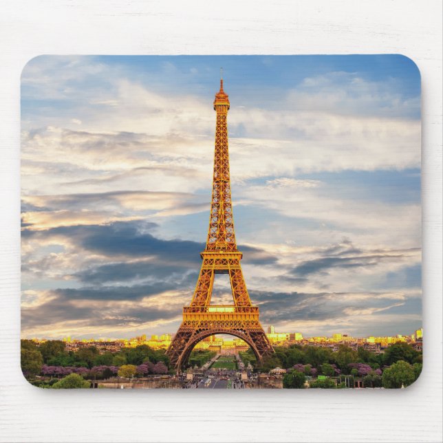 Beautiful Eiffel Tower Paris France Mouse Pad (Front)