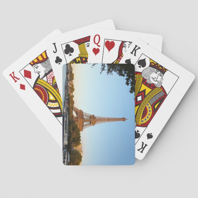 Beautiful Eiffel Tower Paris France Playing Cards (Back)