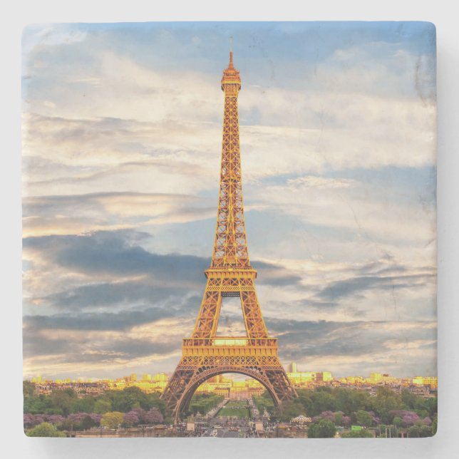 Beautiful Eiffel Tower Paris France Stone Coaster (Front)