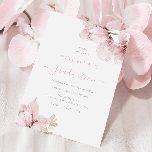 Beautiful Elegance Blush Graduation Celebration Invitation (Creator Uploaded)