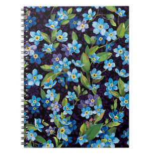 Beautiful elegance forget me not seamless pattern notebook