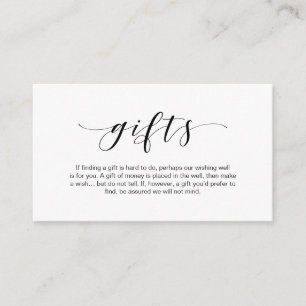 Beautiful elegant, Black font, A note on gifts Enclosure Card