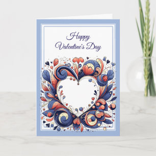 Beautiful Elegant Blue Valentine's Day Card