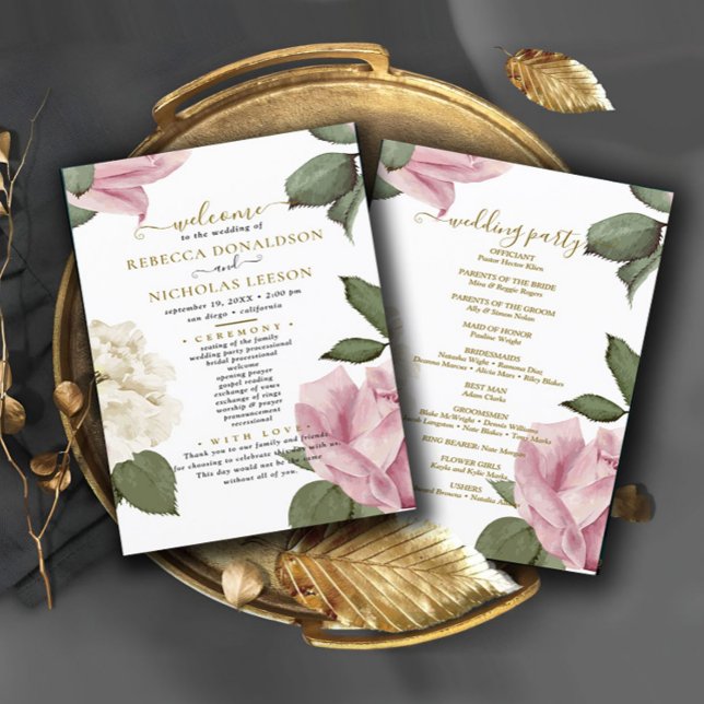 Beautiful Elegant Botanical Wedding Program (Creator Uploaded)