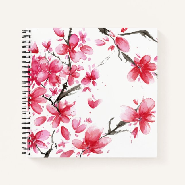 Beautiful & Elegant Cherry Blossom Guestbook Notebook (Front)