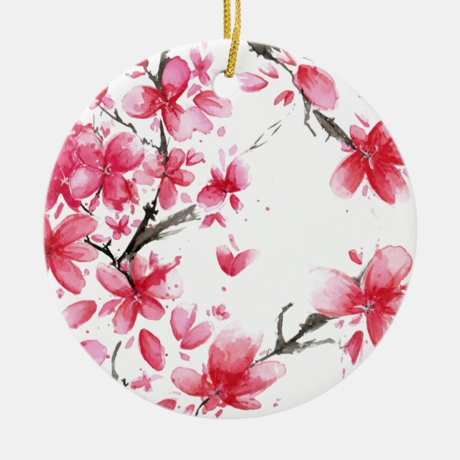 Beautiful & Elegant Cherry Blossom | Ornament (Front)