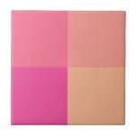 Beautiful elegant colourful geometric combination ceramic tile<br><div class="desc">Stylish geometric design in pink and orange.</div>