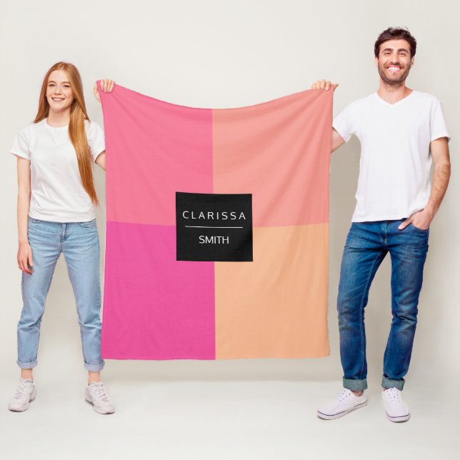 Beautiful elegant colourful geometric combination fleece blanket (In Situ)