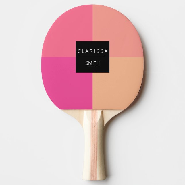Beautiful elegant colourful geometric combination ping pong paddle (Front)