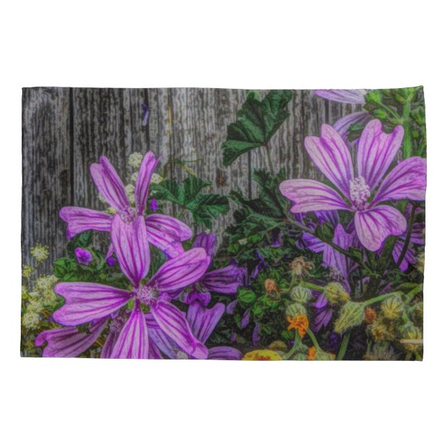 Beautiful Elegant Colourful Wild Flowers Pillowcase (Back)