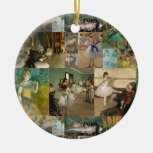 Beautiful Elegant Degas Ballet Dancers Ceramic Ornament