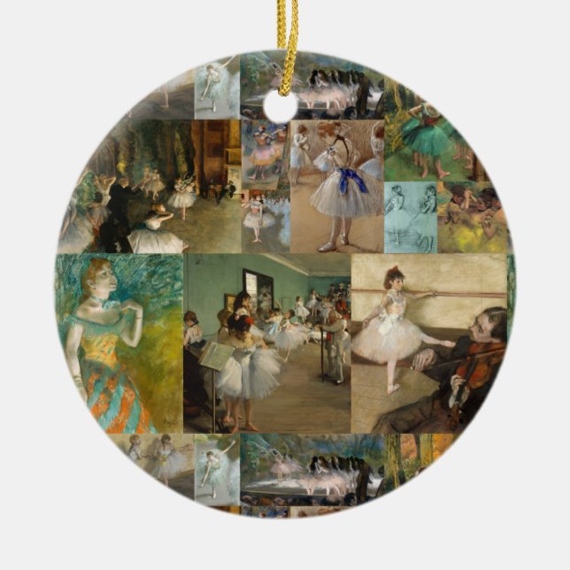 Beautiful Elegant Degas Ballet Dancers Ceramic Ornament (Front)