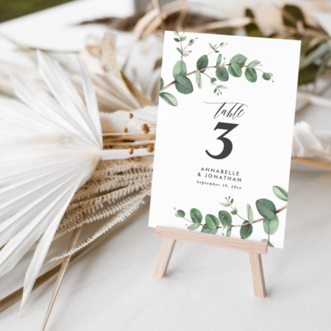 Beautiful elegant eucalyptus foliage wedding table invitation (Creator Uploaded)
