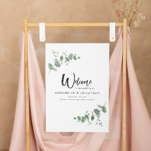 Beautiful elegant eucalyptus welcome decor wedding