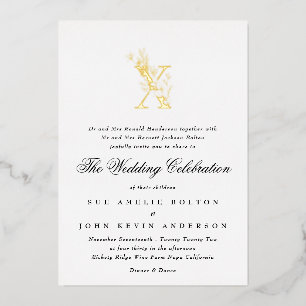 Beautiful Elegant Floral GOLD Monogram Wedding