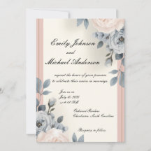 Beautiful Elegant Floral Wedding Invitation