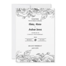 beautiful elegant floral wedding invitation
