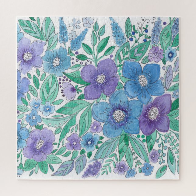 Beautiful, elegant, flower puzzle, watercolor jigsaw puzzle (Vertical)