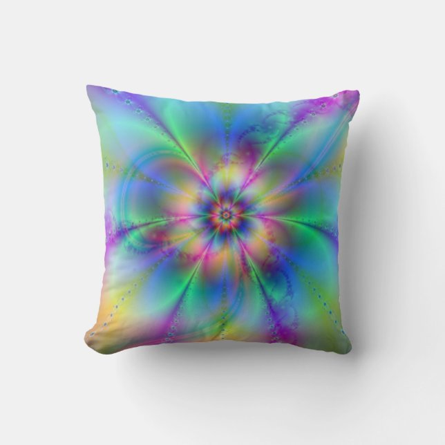 Beautiful elegant flowers fractal art effects cushion (Front)