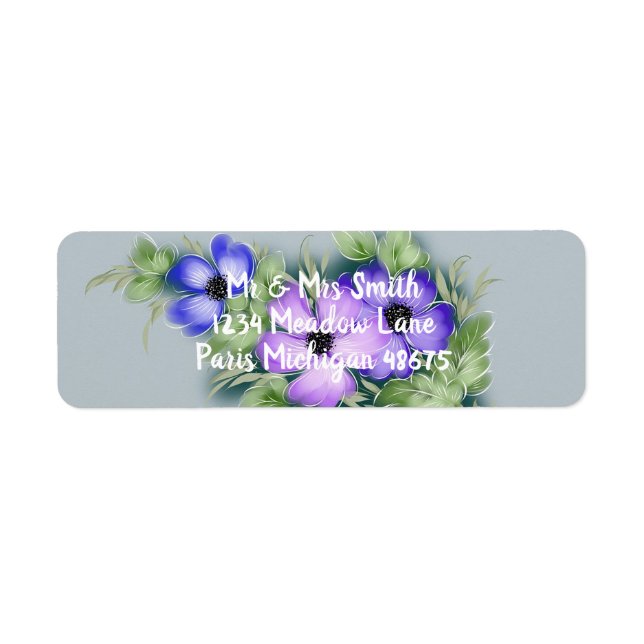 Beautiful elegant Flowers Return Address Label (Front)