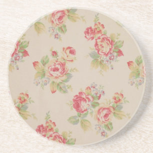 Beautiful elegant girly vintage floral pattern coaster