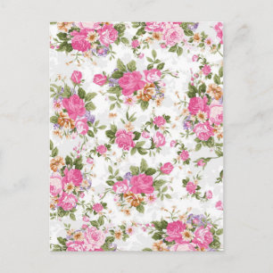 Beautiful elegant girly vintage roses flowers postcard