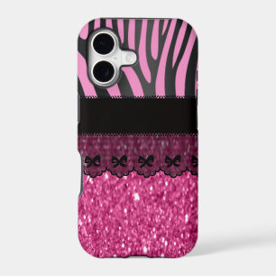 Beautiful elegant girly zebra lace glitter